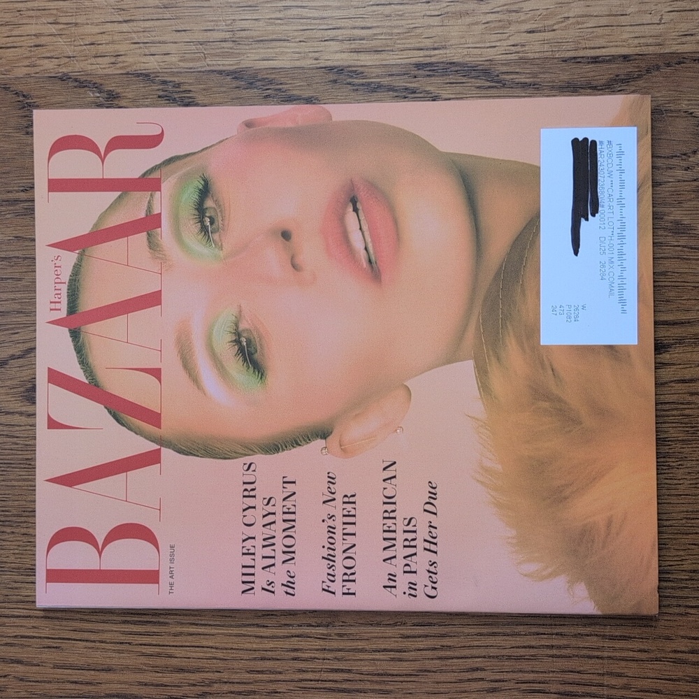 Harper's Bazaar Magazine The Art Issue Miley Cyrus Is Always The Moment Dec 2024